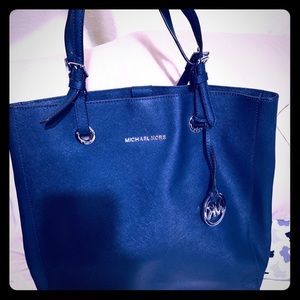 Original Michael Kors blue tote bag-leather